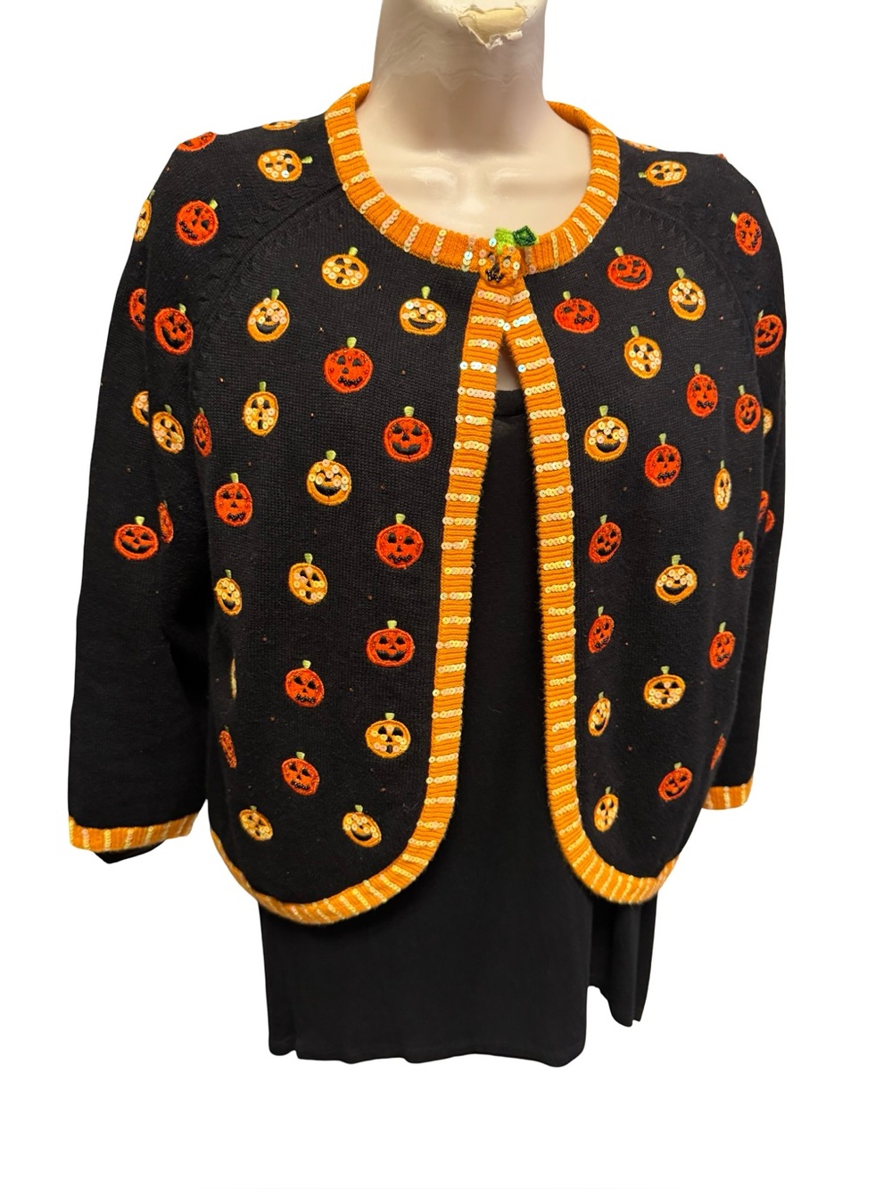 Vintage Berek By Takako Sakon Jack O Lantern Cardigan Size Medium